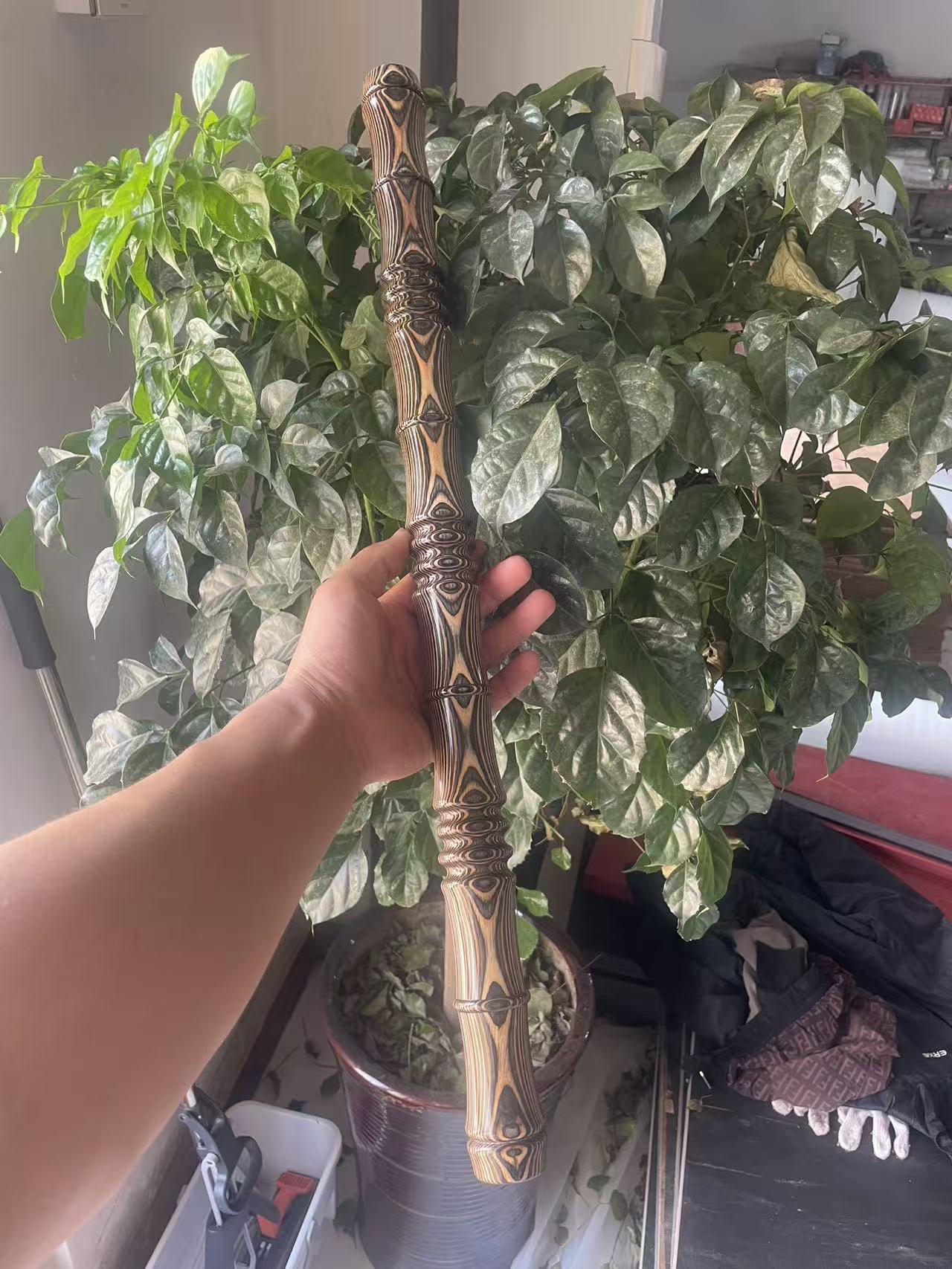 非洲斑马木硬度高花纹好竹节造型