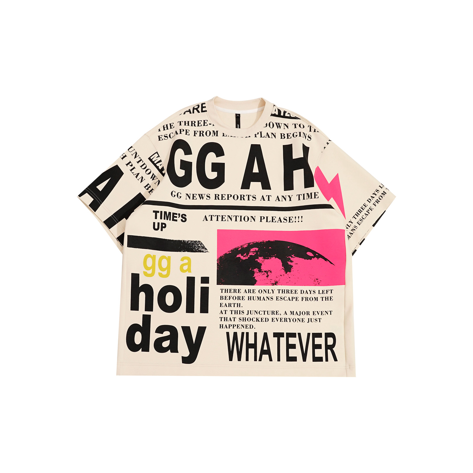 25轻奢高级潮流复古宽松休闲时尚圆领满印百搭新款短袖T恤-152050