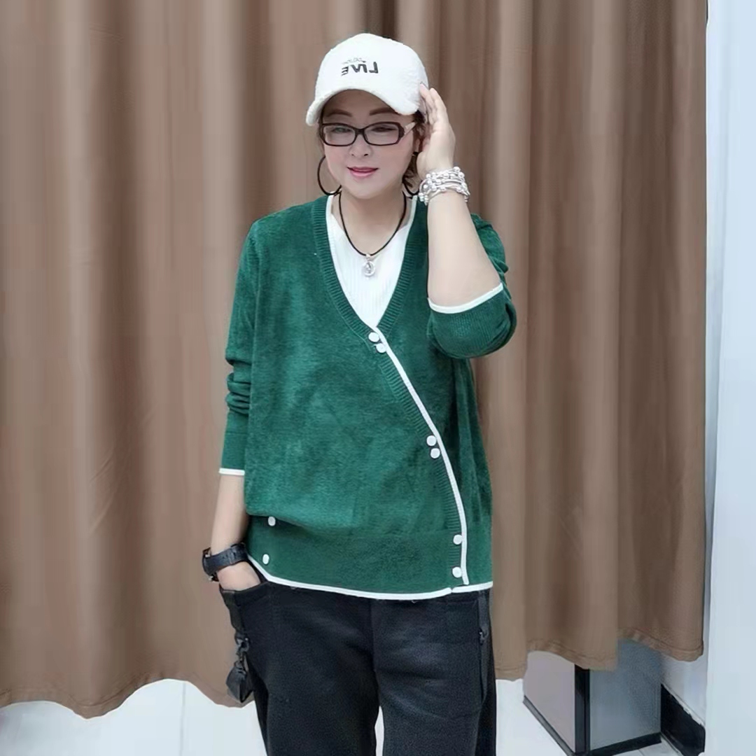 灵璧胖衣秀服饰《毛毛推荐》大码休闲时尚百搭天鹅绒上衣695号