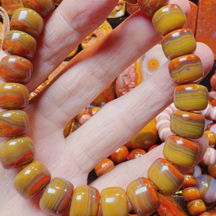 黑***虎玛瑙/玉髓未镶嵌套链