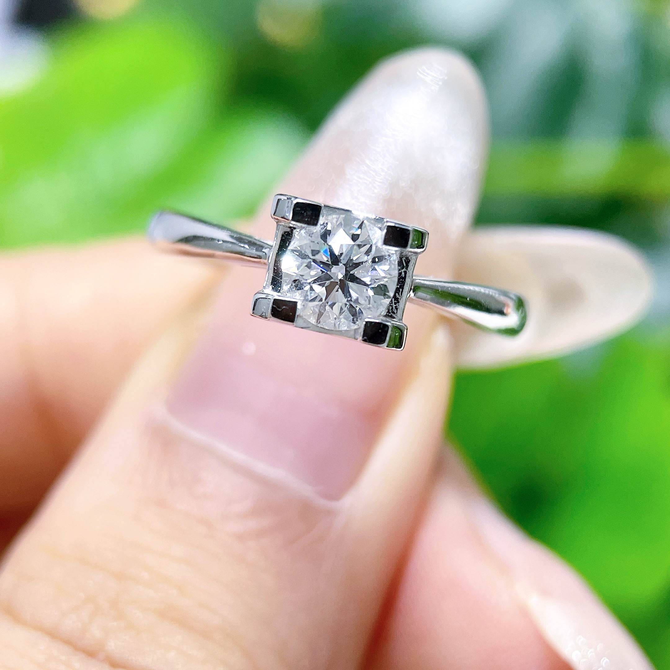 【503590】18K钻石女戒四爪牛头DE VS 50分 重3.590克 #13经典