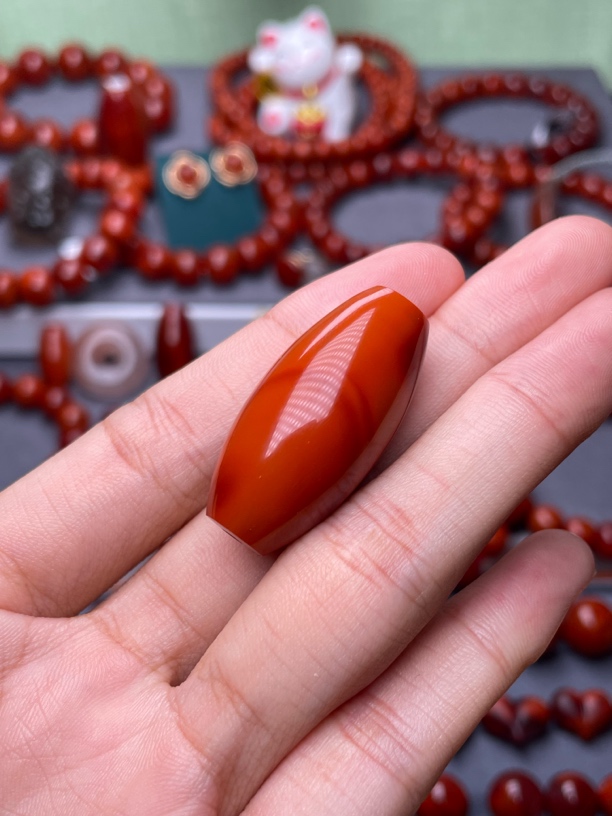 高品原矿）16✖️33mm原矿瓦西柿子满肉桶珠