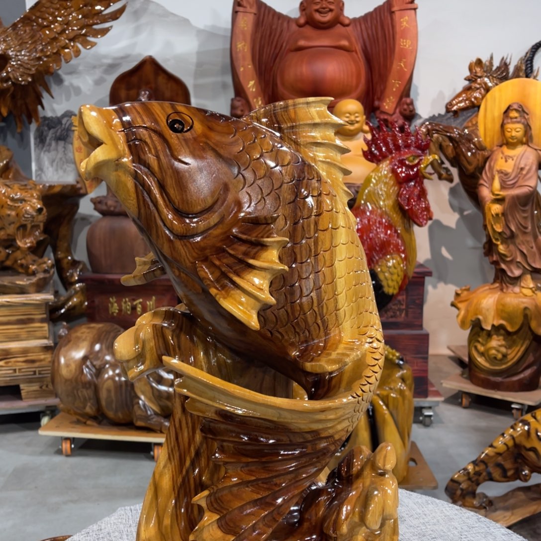 布***火香樟木香樟木手工雕刻鱼