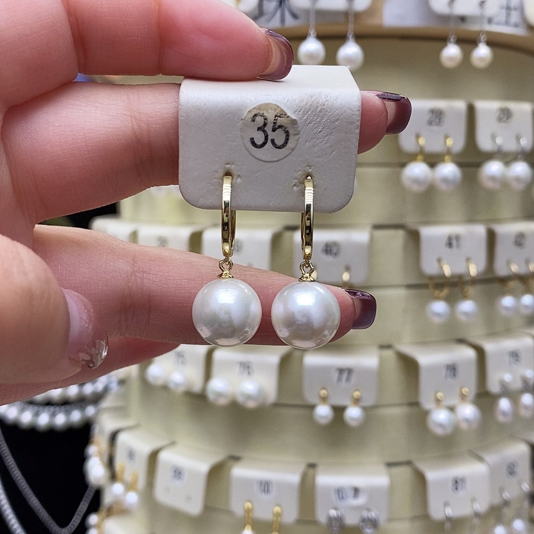 淡水珍珠耳饰银S925镶嵌