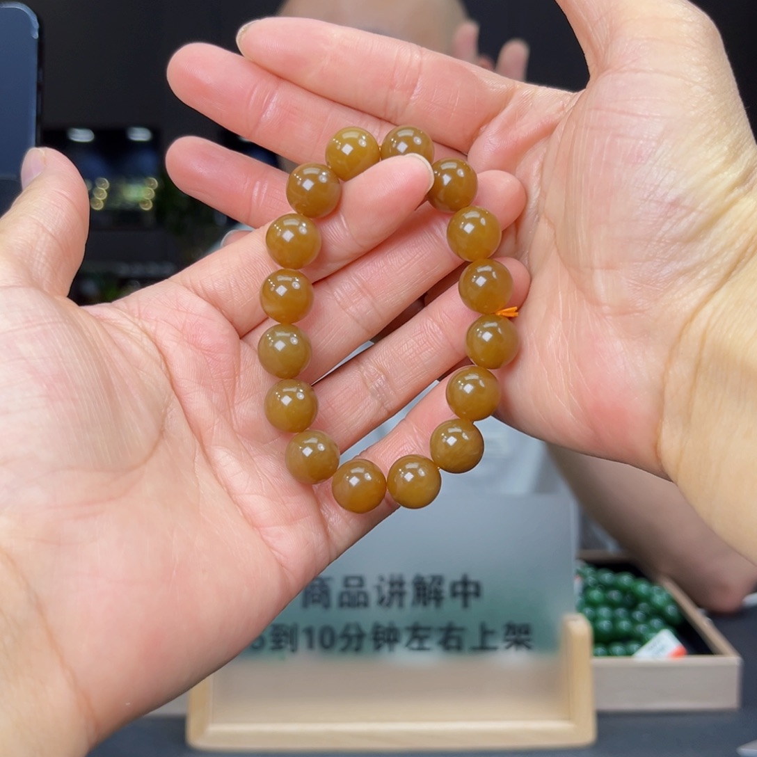 手串未镶嵌和田玉纯天然和田玉新疆且末金山糖料12