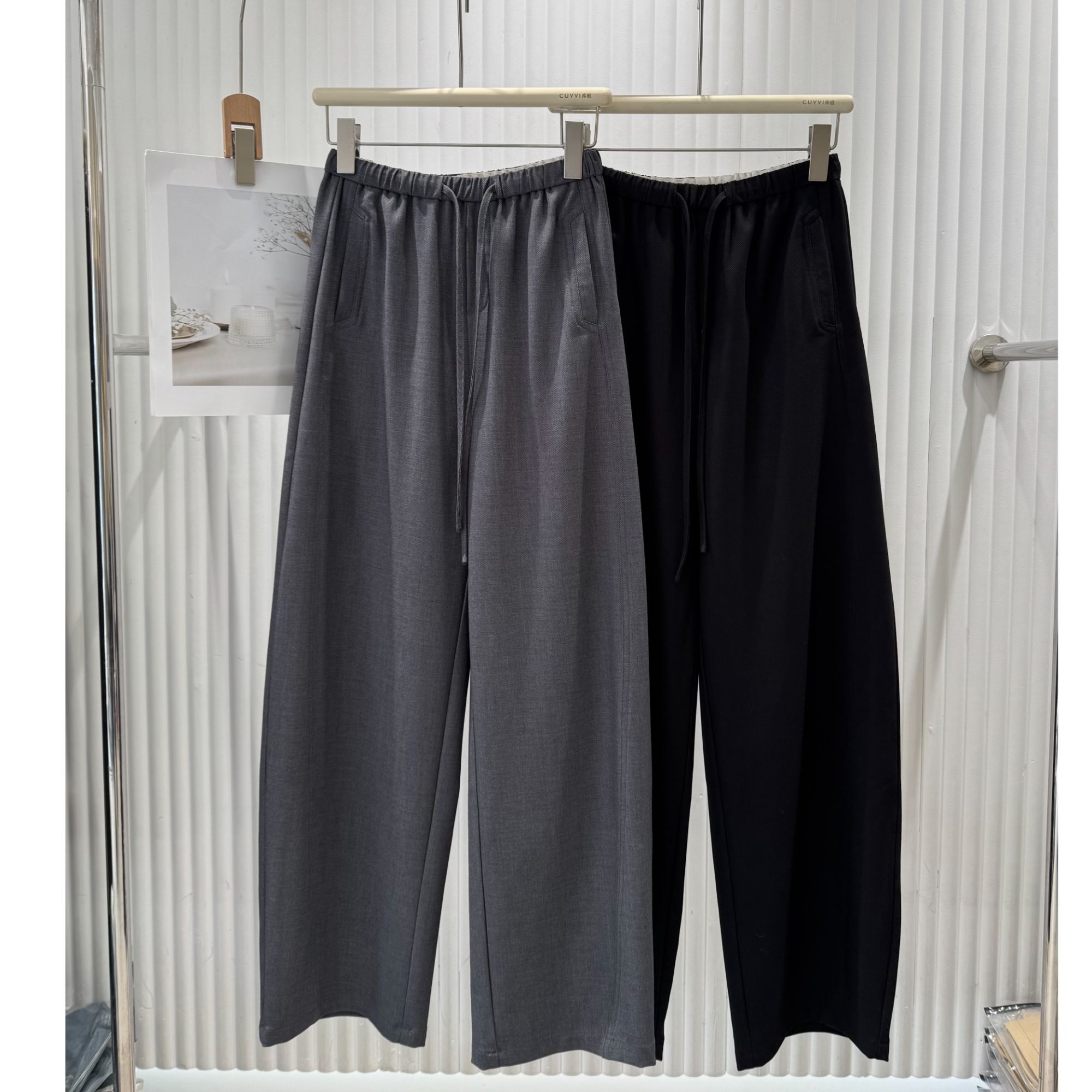 朵儿定制【淡然步调】垂感抽绳阔腿香蕉裤 日常通勤西服裤IN89