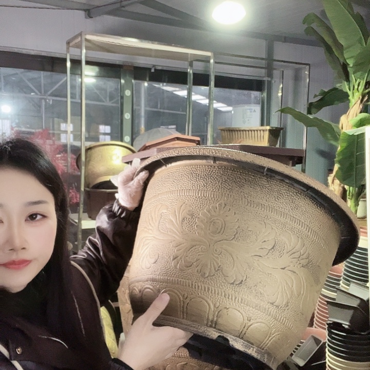 圆形50花盆2个有孔