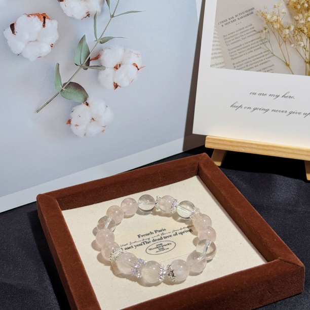 【琉萤系列】幽光映澈手串丨天然白幽灵与白水晶净体 清新纯粹