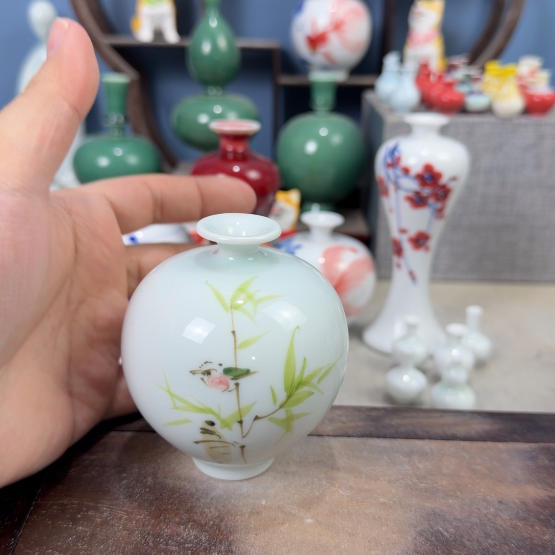 陶瓷手工小花器摆件