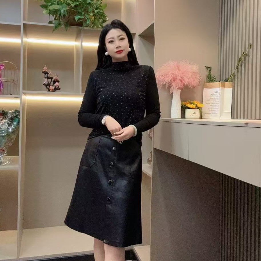 冬季小衫-鸿 潮流时尚洋气设计亮闪打底显瘦款胖MM大码女装新款