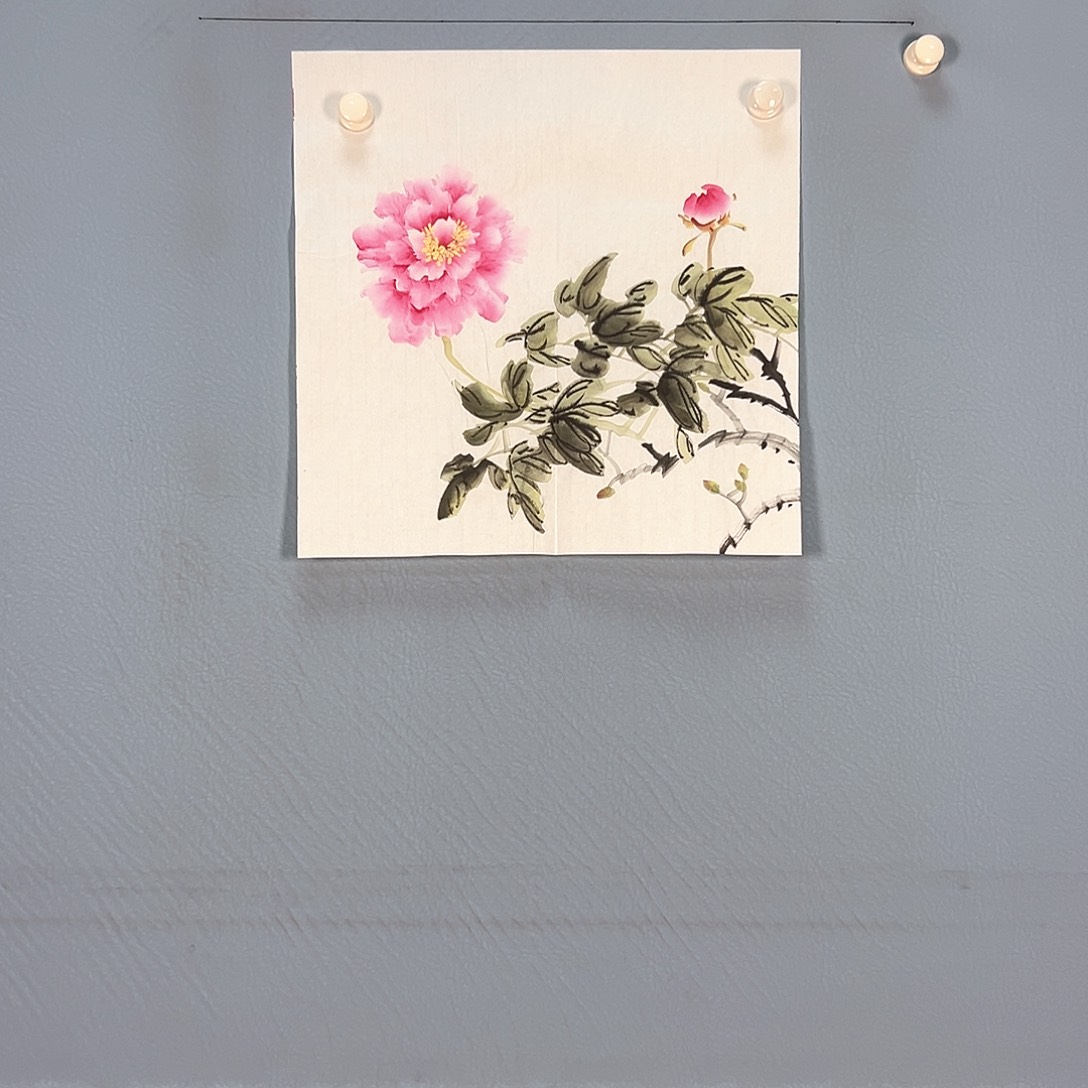 国画173 牡丹花鸟等多种图案构成一体