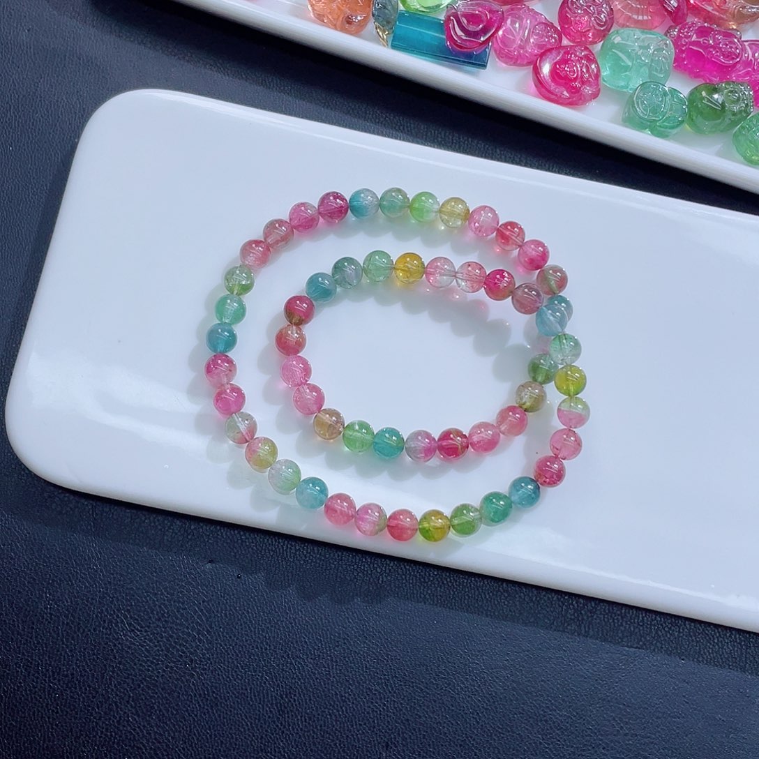 未镶嵌碧玺手链6.6mm左右