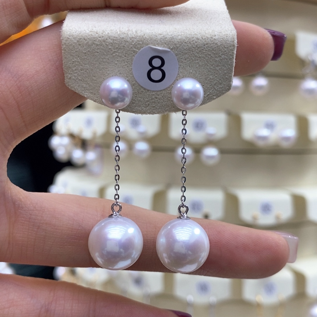 淡水珍珠耳饰银S925镶嵌