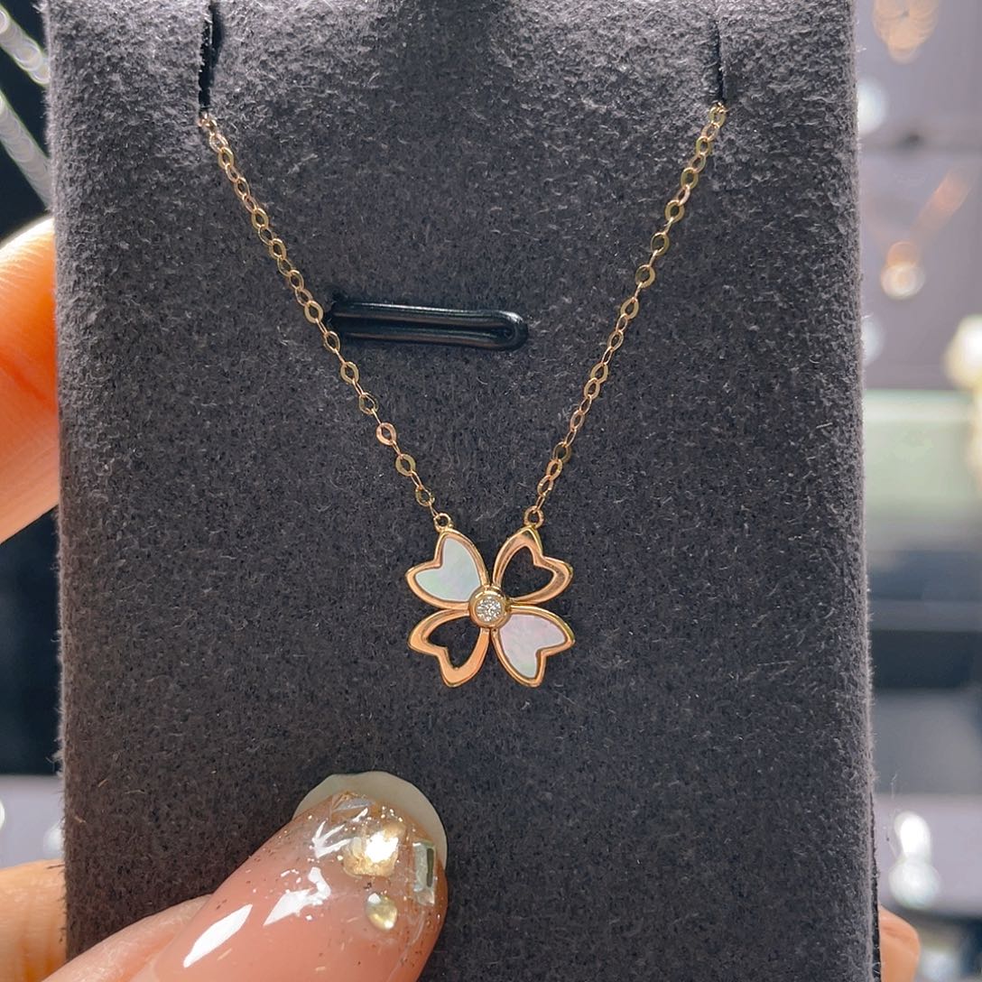 钻石颈饰18K金镶嵌套链