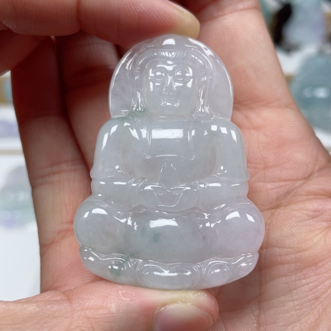 翡翠颈饰未镶嵌天然翡翠A货观音1号