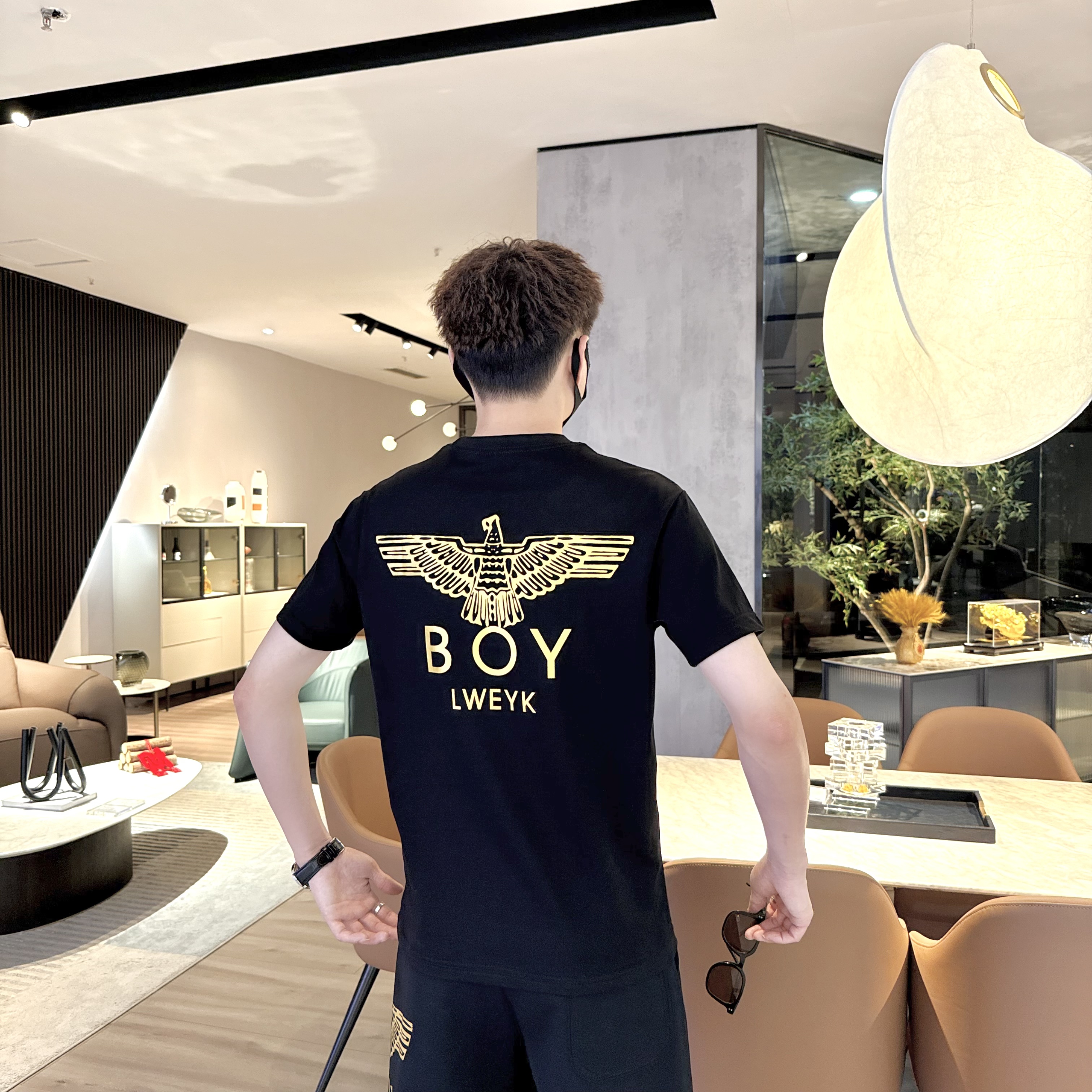 2025款设计师联名夏季情侣短袖休闲时尚百搭潮流烫金半袖