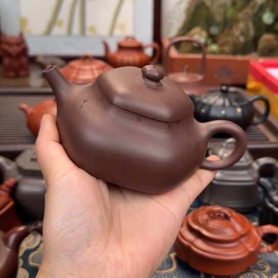 茶壶紫砂?*三六方静乐紫泥