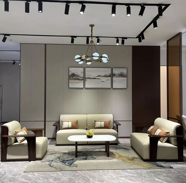 黑胡桃木新中式实木沙发组合禅意客厅现代极简轻奢小户型组合