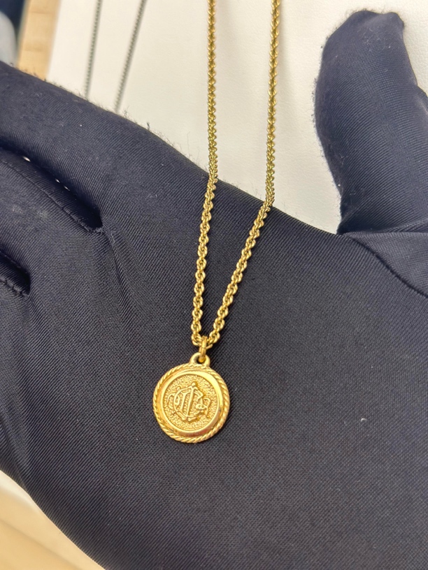 95新 DIOR/迪奥 大吉中古/sh/Dior迪奥马车金币项链