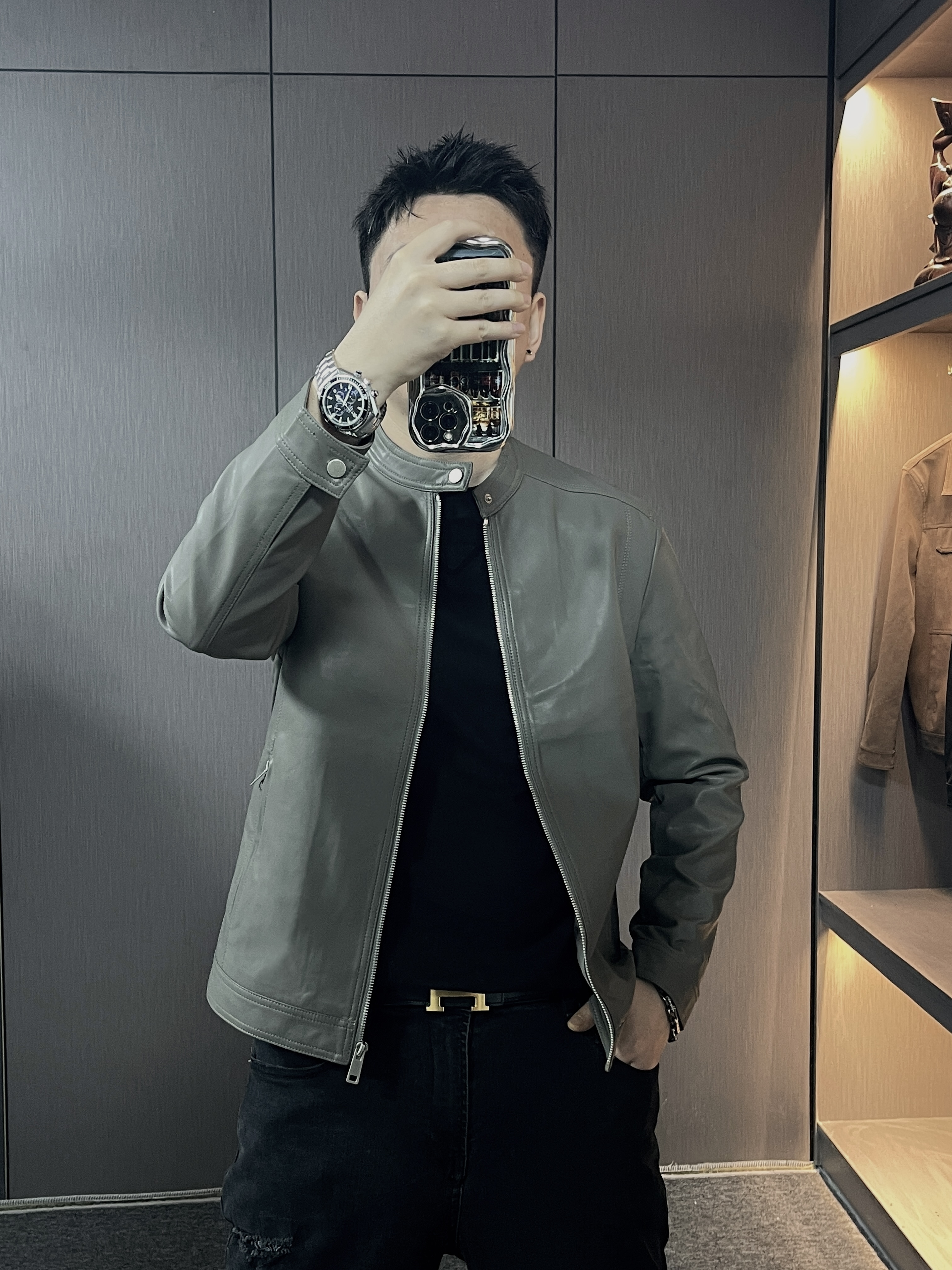 【楠先生】春季新男士皮衣外套街头立领休闲夹克机车服时尚秋冬潮流