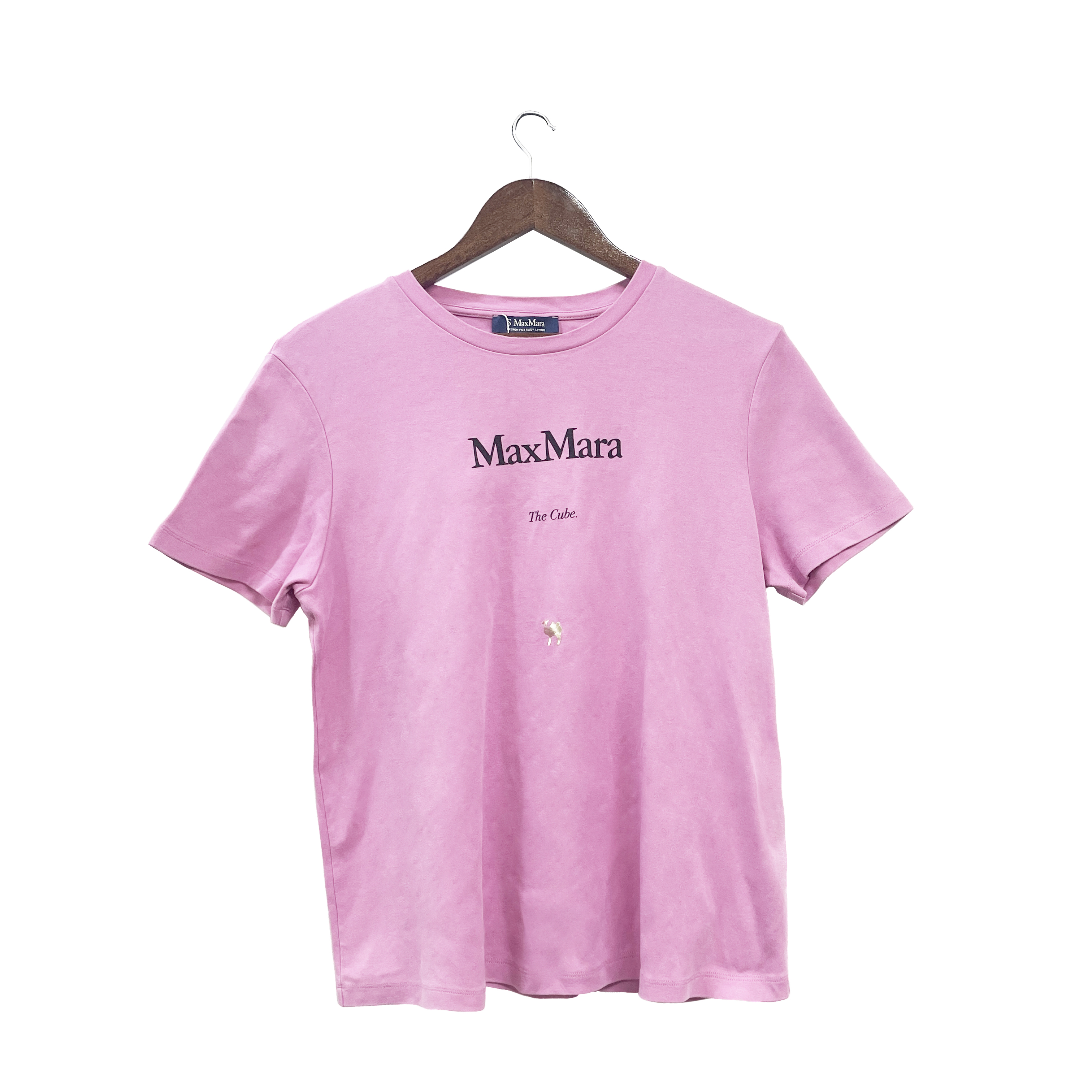 95新 MaxMara 青奢荟/175 96A/休闲时尚玫红字母短袖t恤////72216