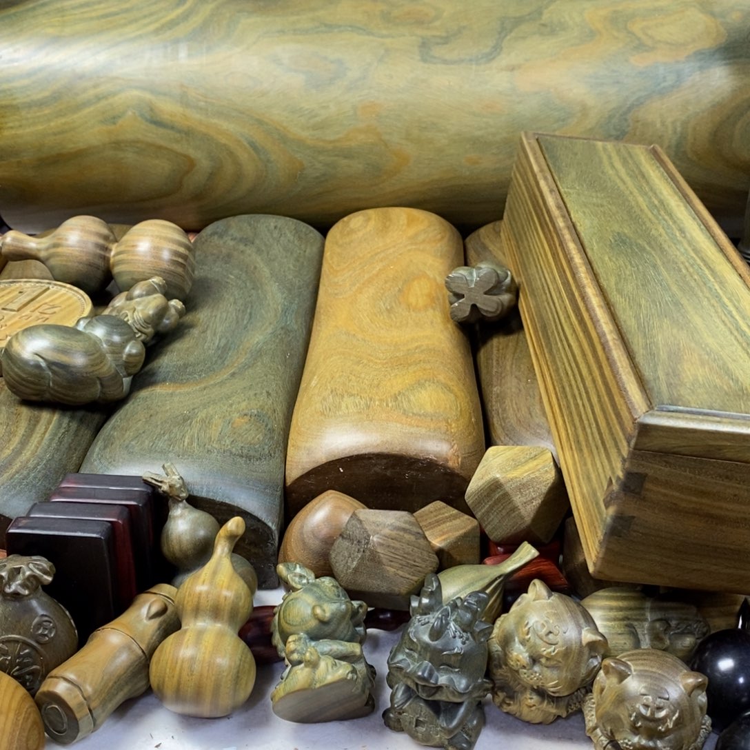 陶瓷绿檀木制工艺品80