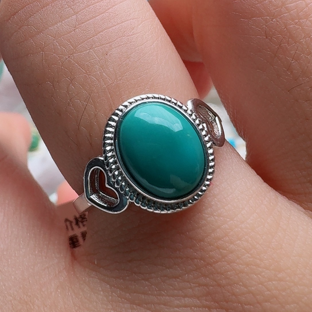 海***晶绿松石银S925镶嵌珠宝奇石