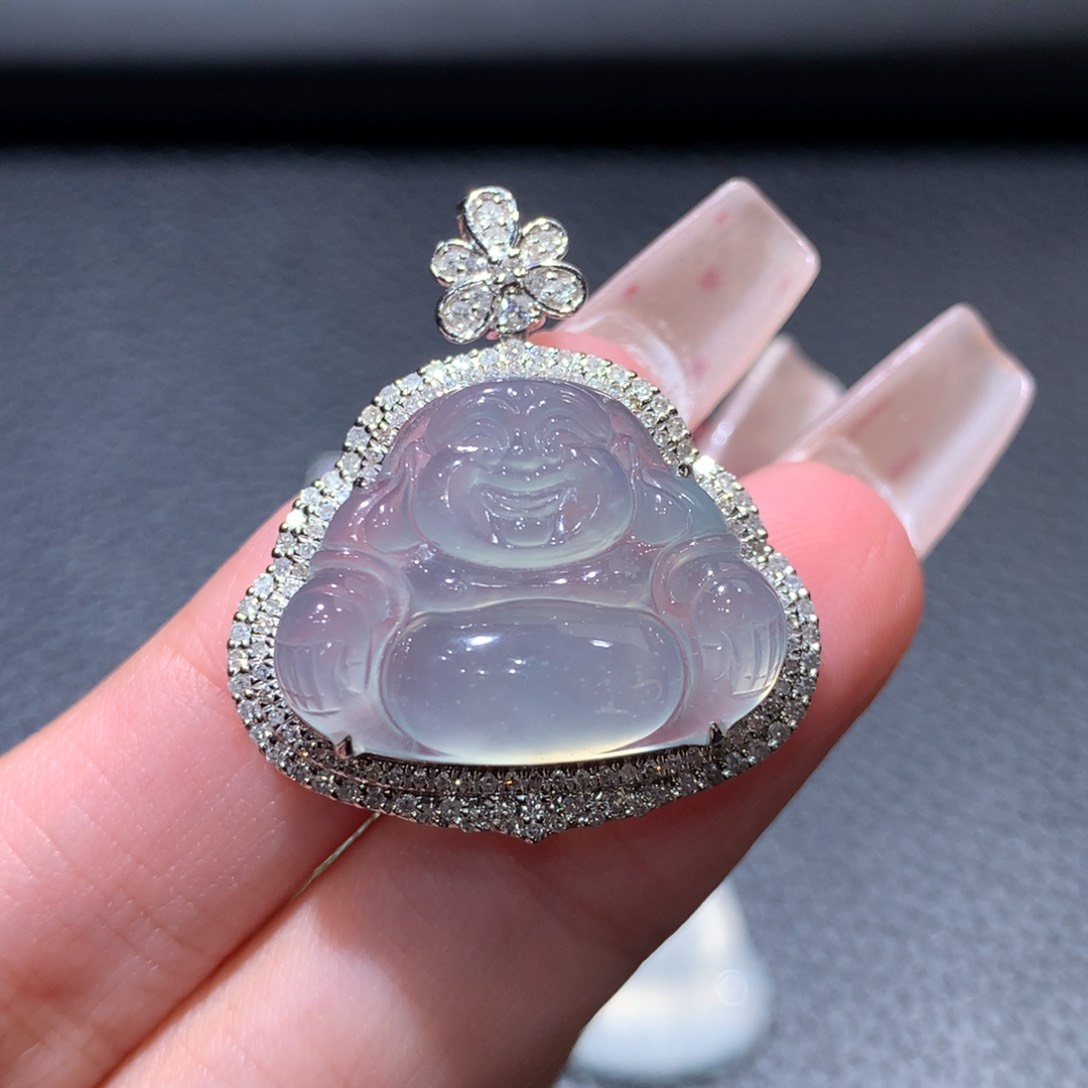 翡翠颈饰18K金镶嵌翡翠