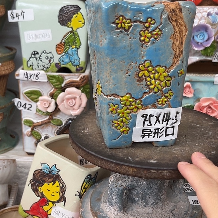 紫砂花盆粗陶材质多肉花盆