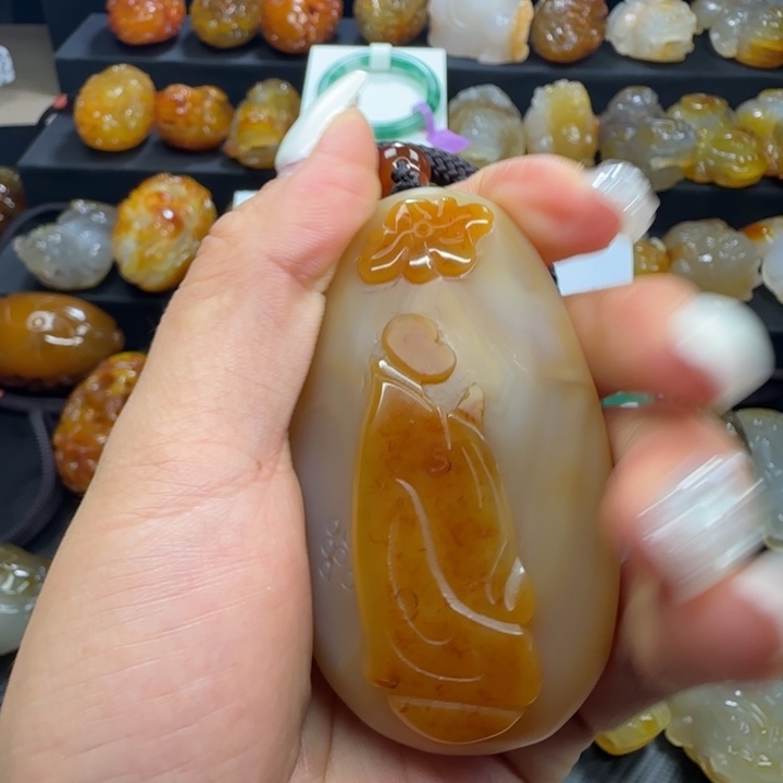 玛瑙/玉髓合金手把件