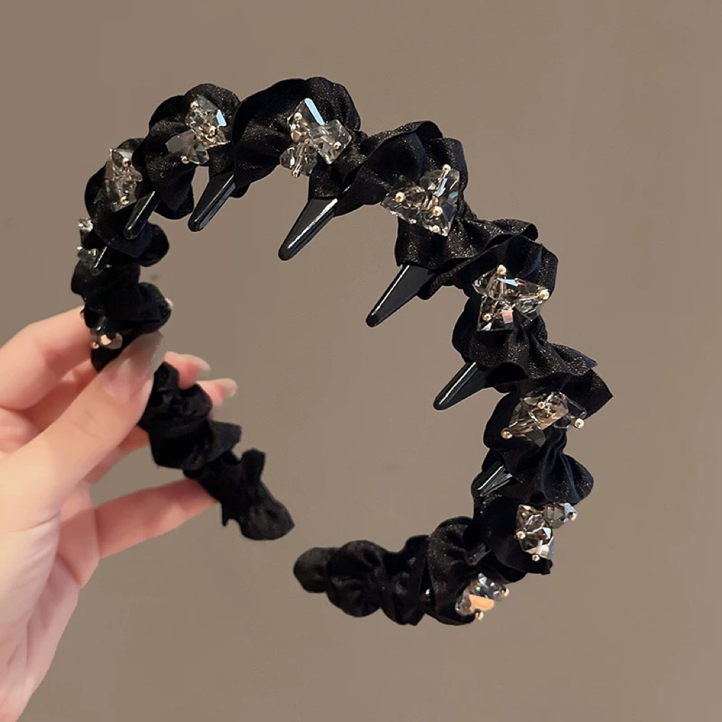 艾拉公主发箍新款木耳边缠绕高颅顶显发量波浪头箍气质发饰4396