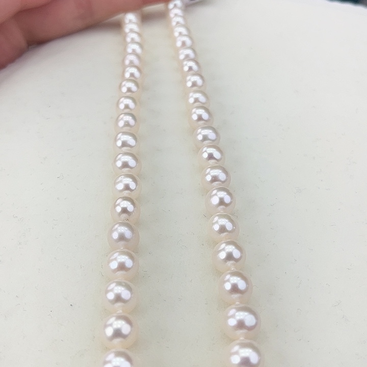 淡水珍珠颈饰银S925镶嵌卡8极光天女粉高品