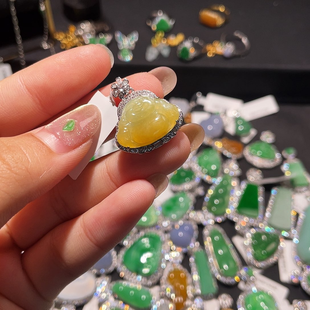 翡翠银S925镶嵌颈饰