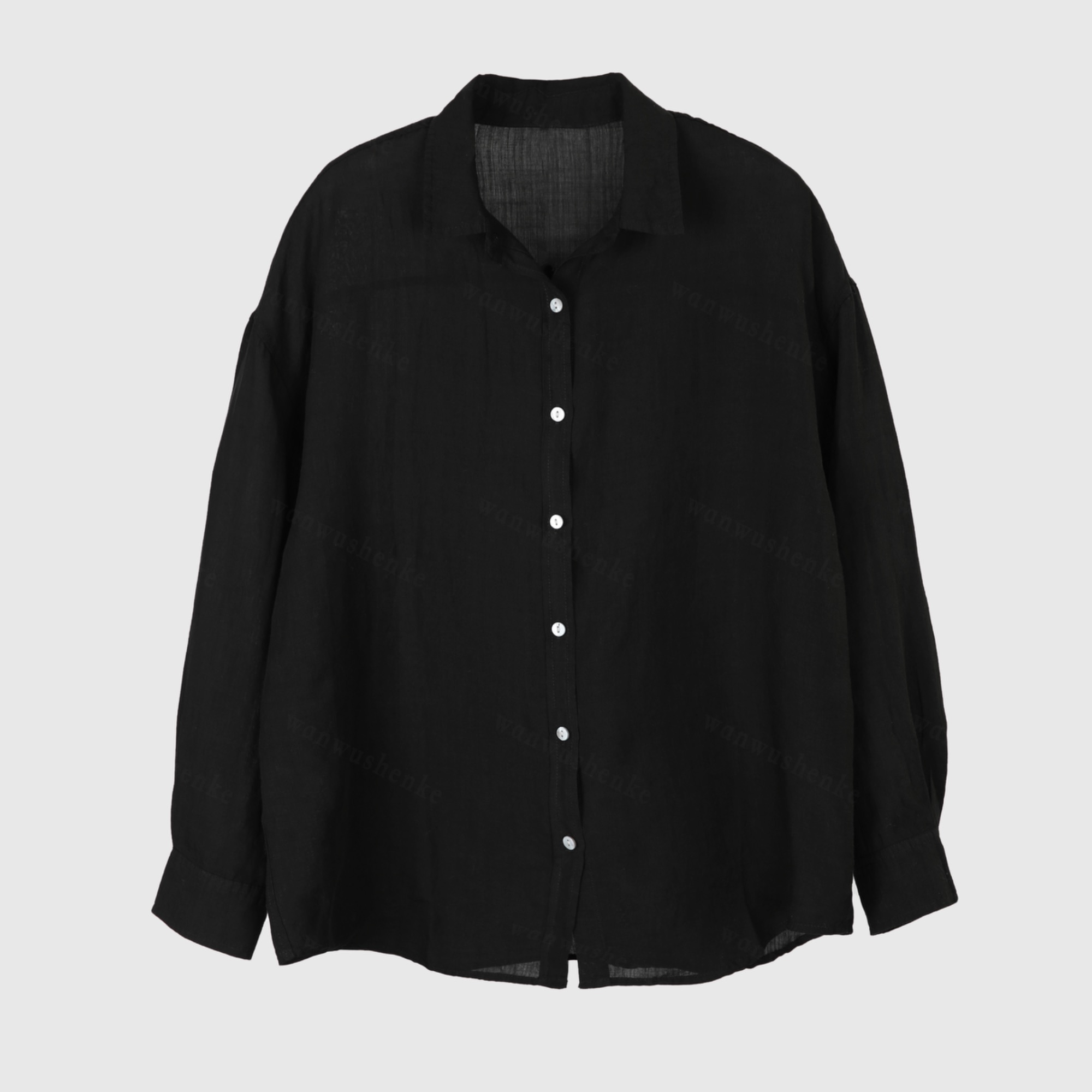 万物身客 质感苎麻亲肤长袖衬衫（定制款无吊牌）