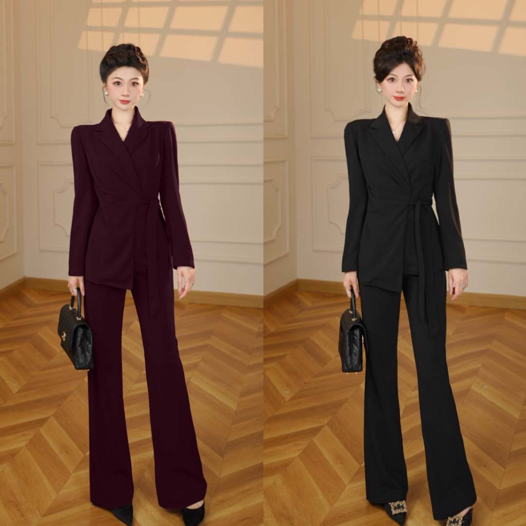 【张小小】【两件套】春秋法式正装女春秋女神范名媛套装轻职风D3878