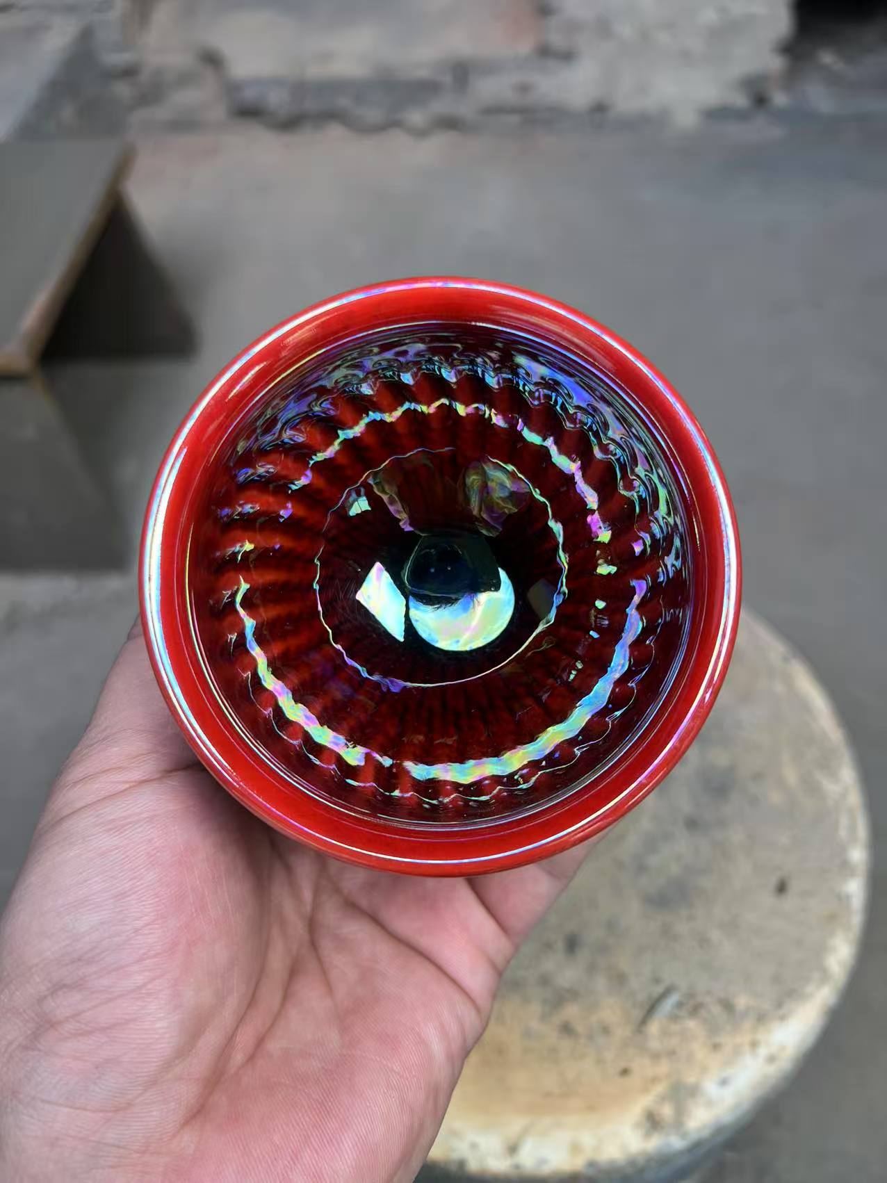 纯手工  茶器主人杯 七彩牛血红  将军杯