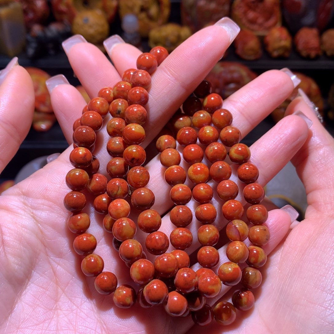 玛瑙/玉髓手链未镶嵌卡7。 108粒