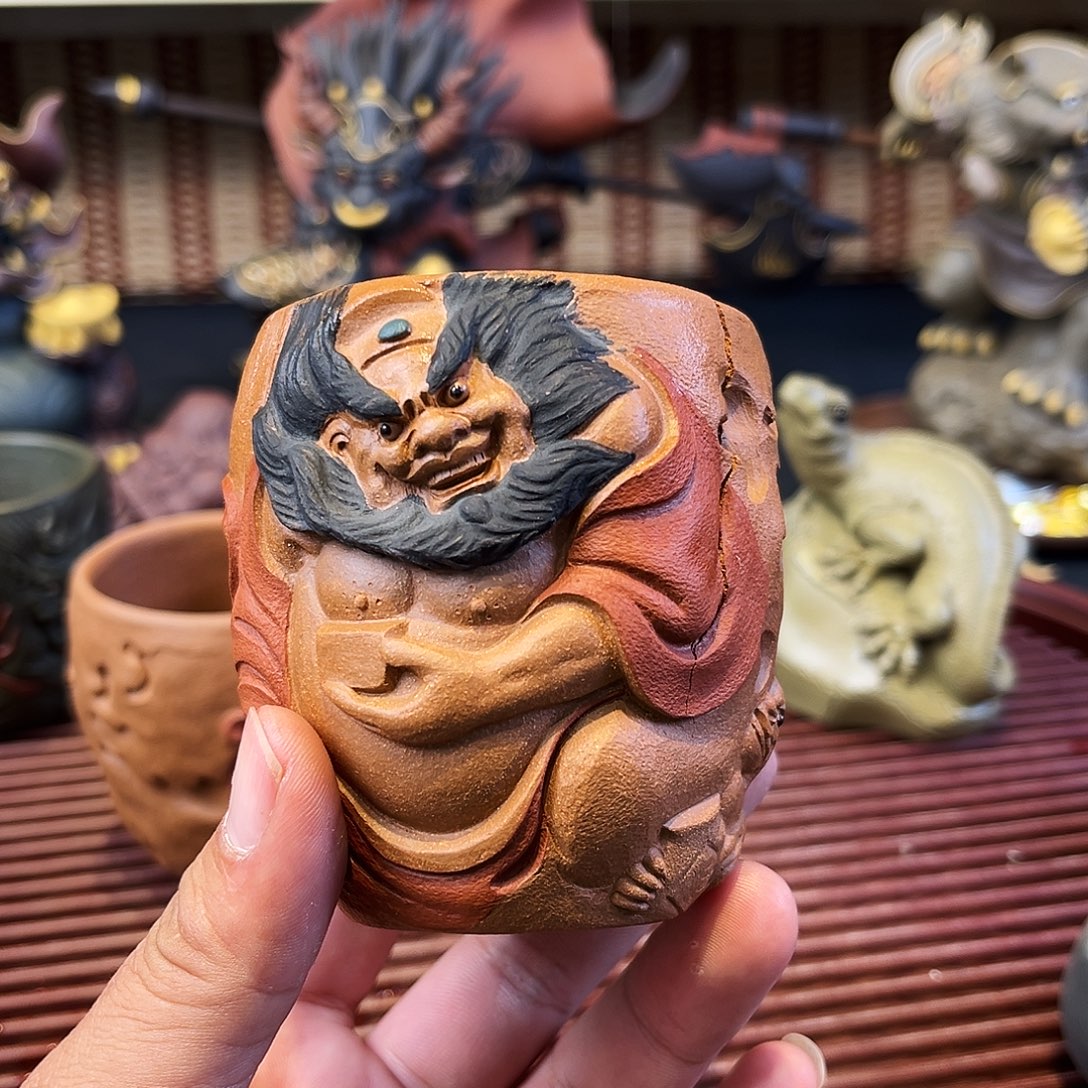 紫砂茶杯高端紫砂雕塑微瑕