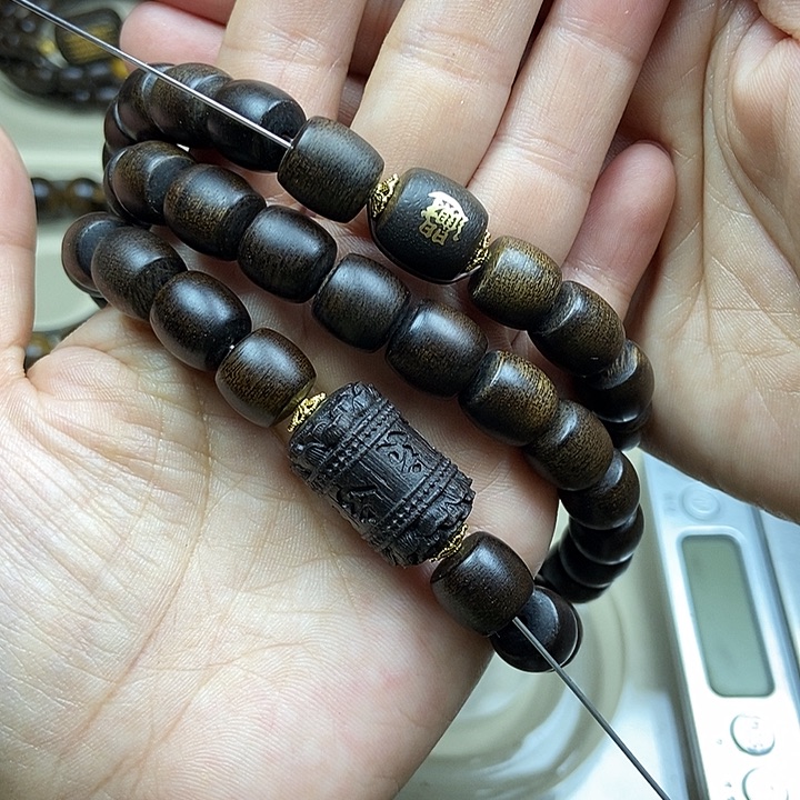 沉香手串用***越南芽庄白奇楠沉水老料