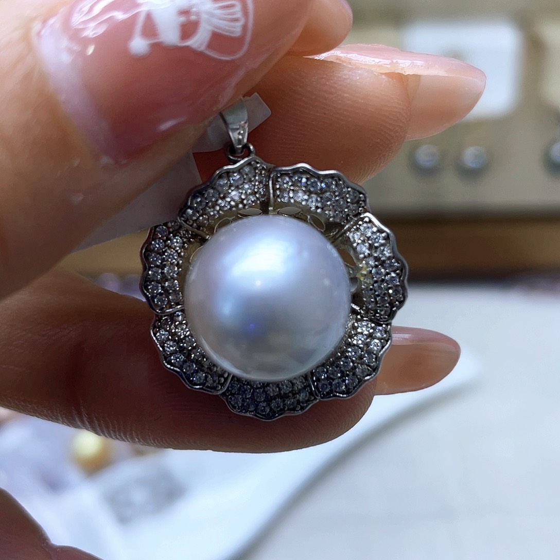 海水珍珠颈饰银S925镶嵌