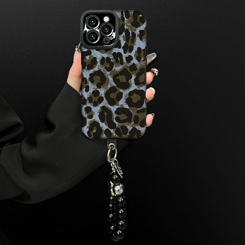 蓝豹纹适用苹果vivo华为oppo小米iPhone16瞳眼竖条纹手机壳