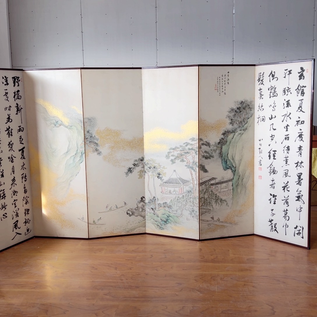 绘画屏风框画茶空间设计