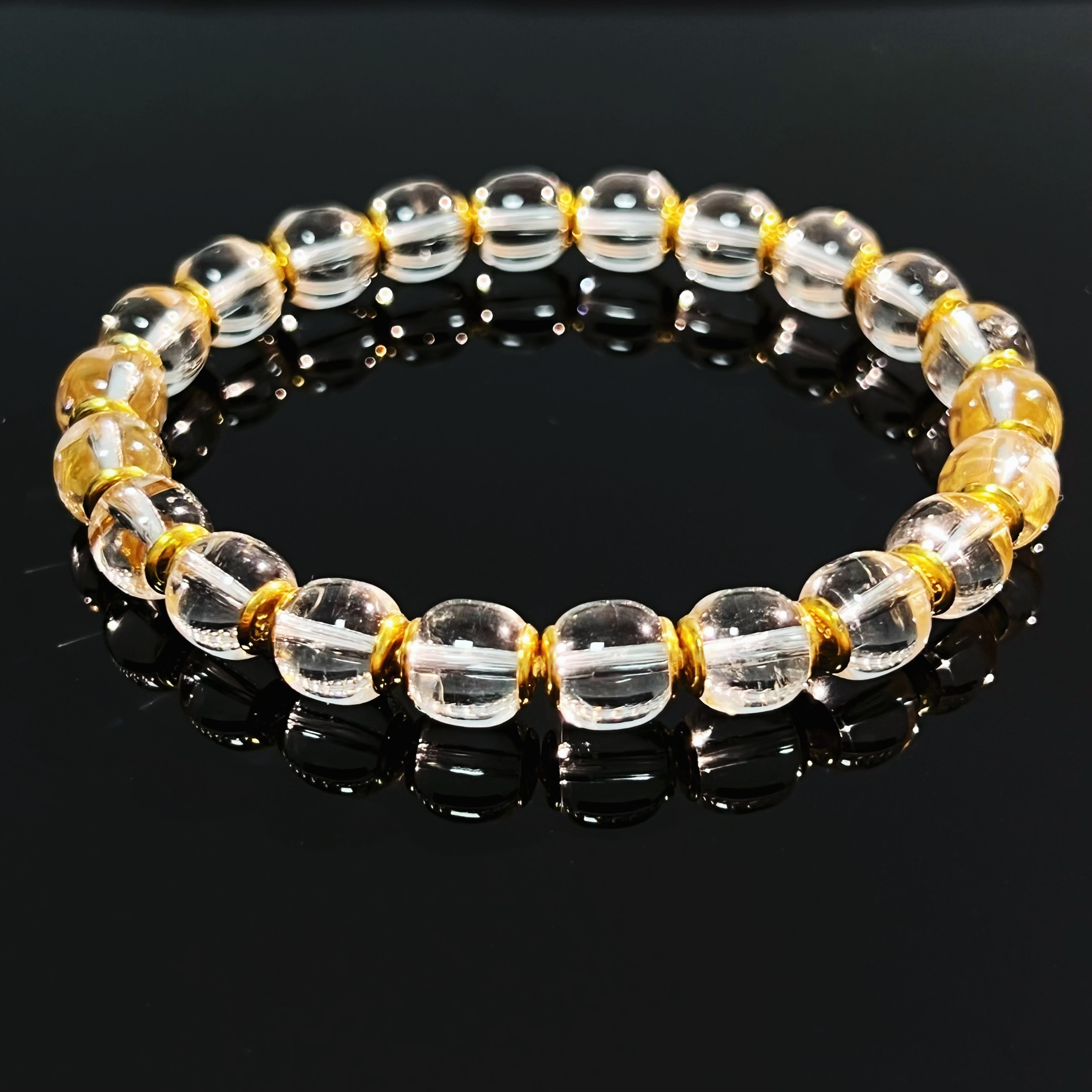 5795纯净体天然白水晶单圈镶嵌S925银男女款手串