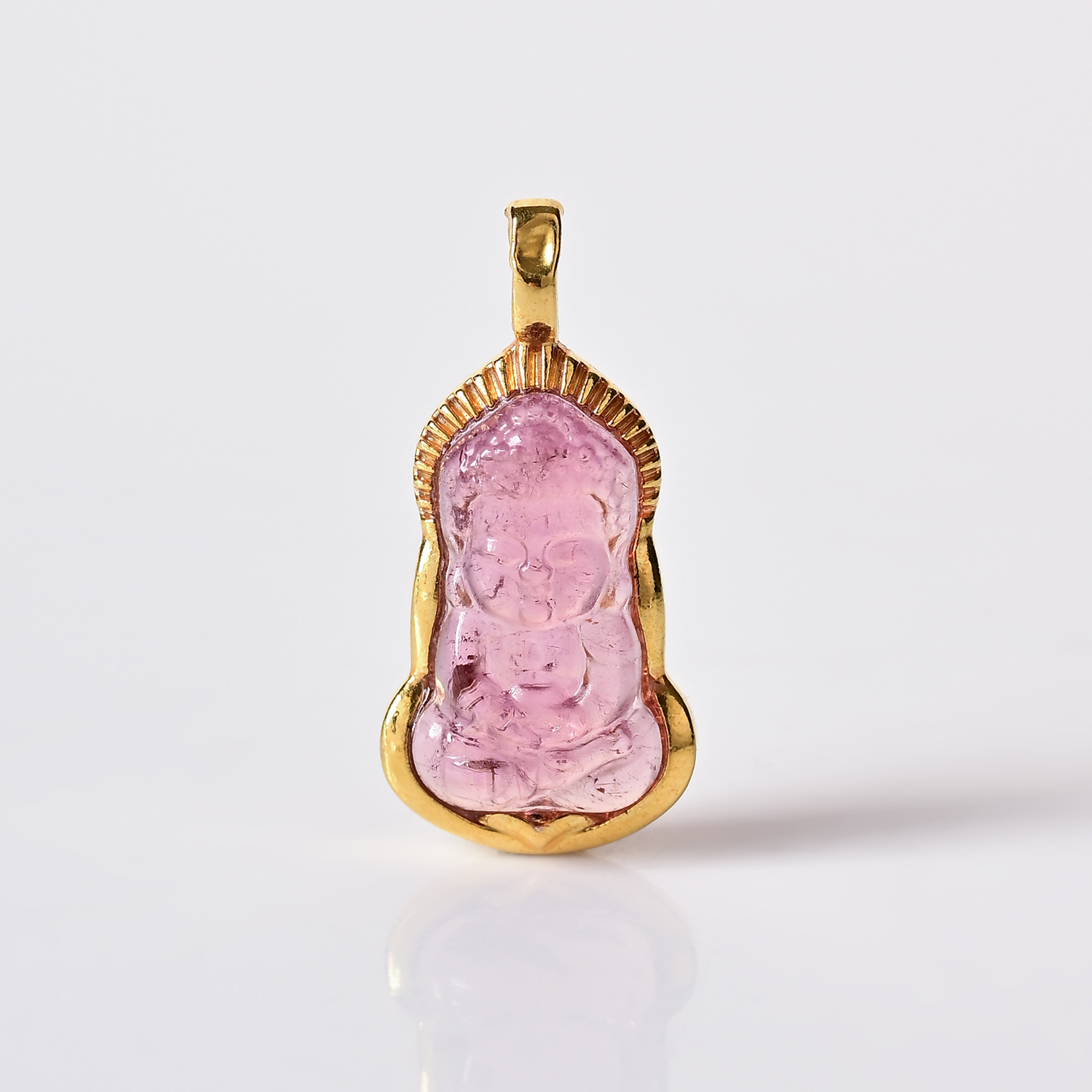 新所欲珠宝|4 B730135-足金碧玺宝宝佛吊坠#多样性发一