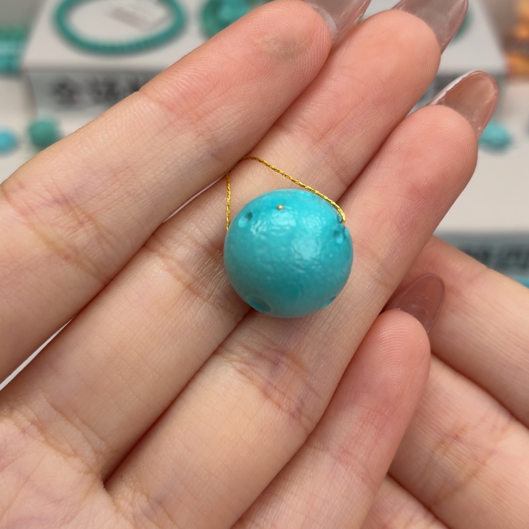 绿松石未镶嵌珠宝奇石星球珠15