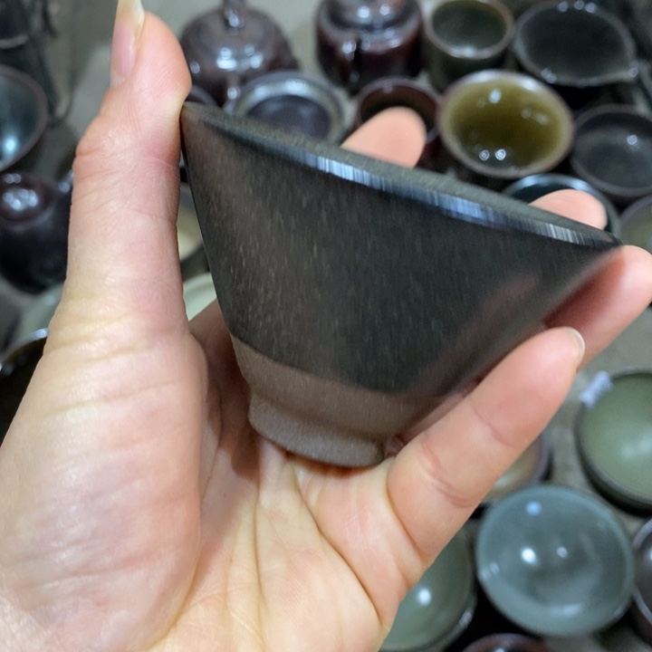 茶盏建阳建盏微瑕斗笠