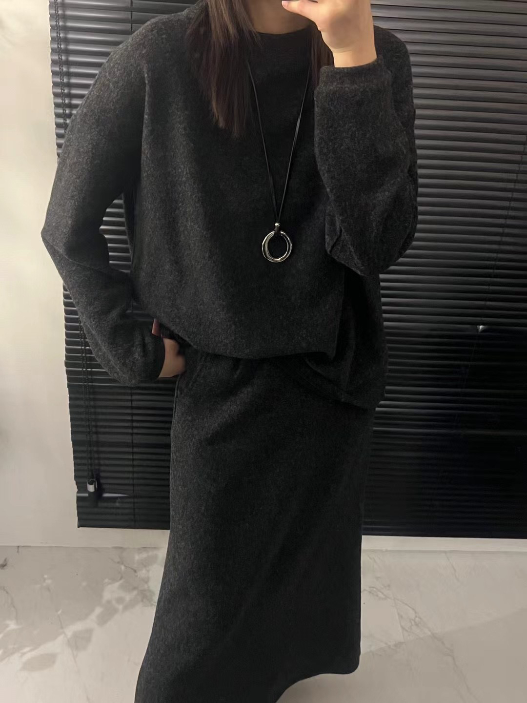 欧州站韩版羊绒套装