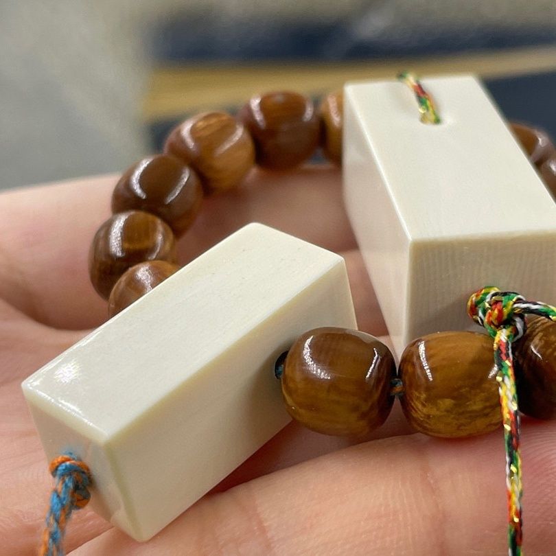 猛犸牙冰料手工纯肉雕刻一字三通佛头配件星月金刚一体diy配饰