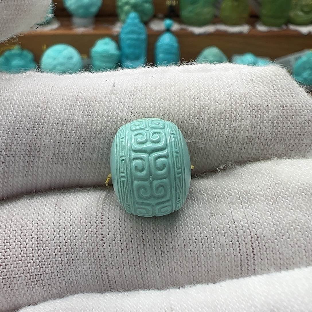 绿松石回纹珠 未镶嵌