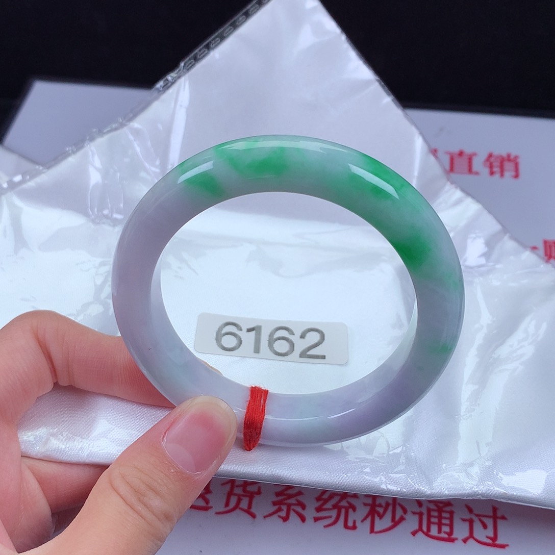 翡翠手镯未镶嵌55圈口 完整度高 辣色多